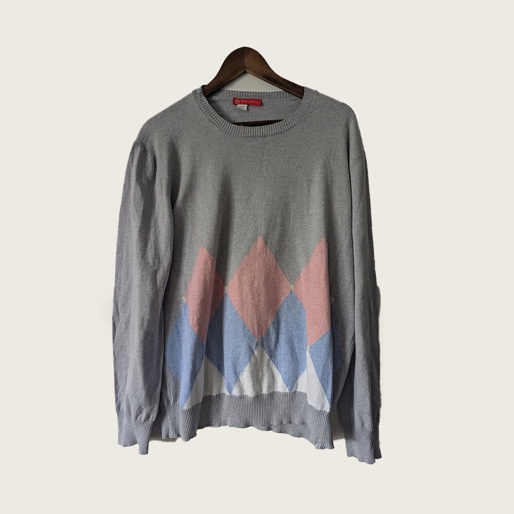 PIACENZA - Argyle cotton sweater - Sz 56
